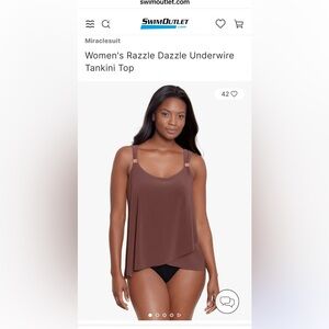 Miraclesuit Razzle Dazzle Underwire Tankini Top
NWT Size 14